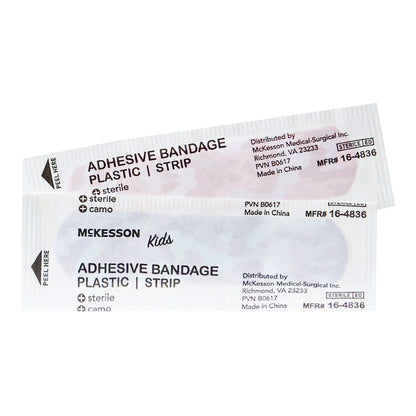 BANDAGE, ADHSV MCKID BLU/PNK CAMO STRIP 3/4"X3"