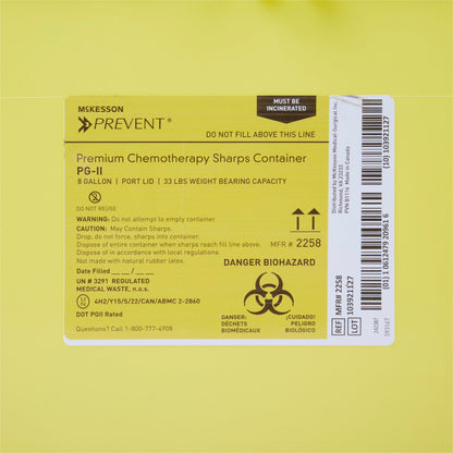 CONTAINER, SHARPS CHEMO YLW 8GL