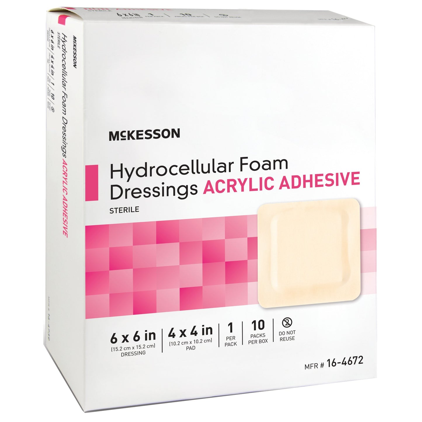 DRESSING, HYDROCELLULAR ADH STR FOAM 6"X6"