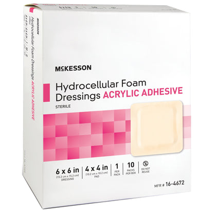 DRESSING, HYDROCELLULAR ADH STR FOAM 6"X6"