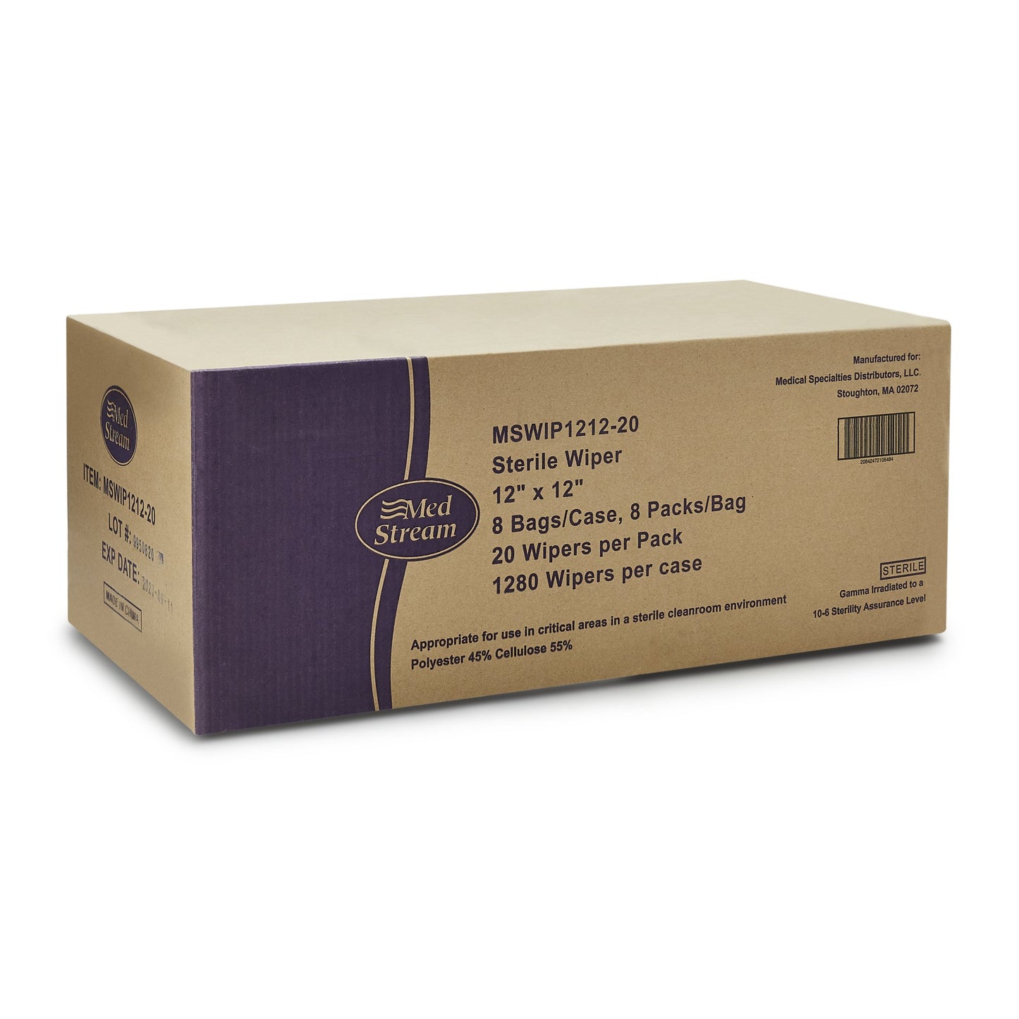 WIPE, CLEANROOM ISO CLASS5 STRDISP WHT 12X12"