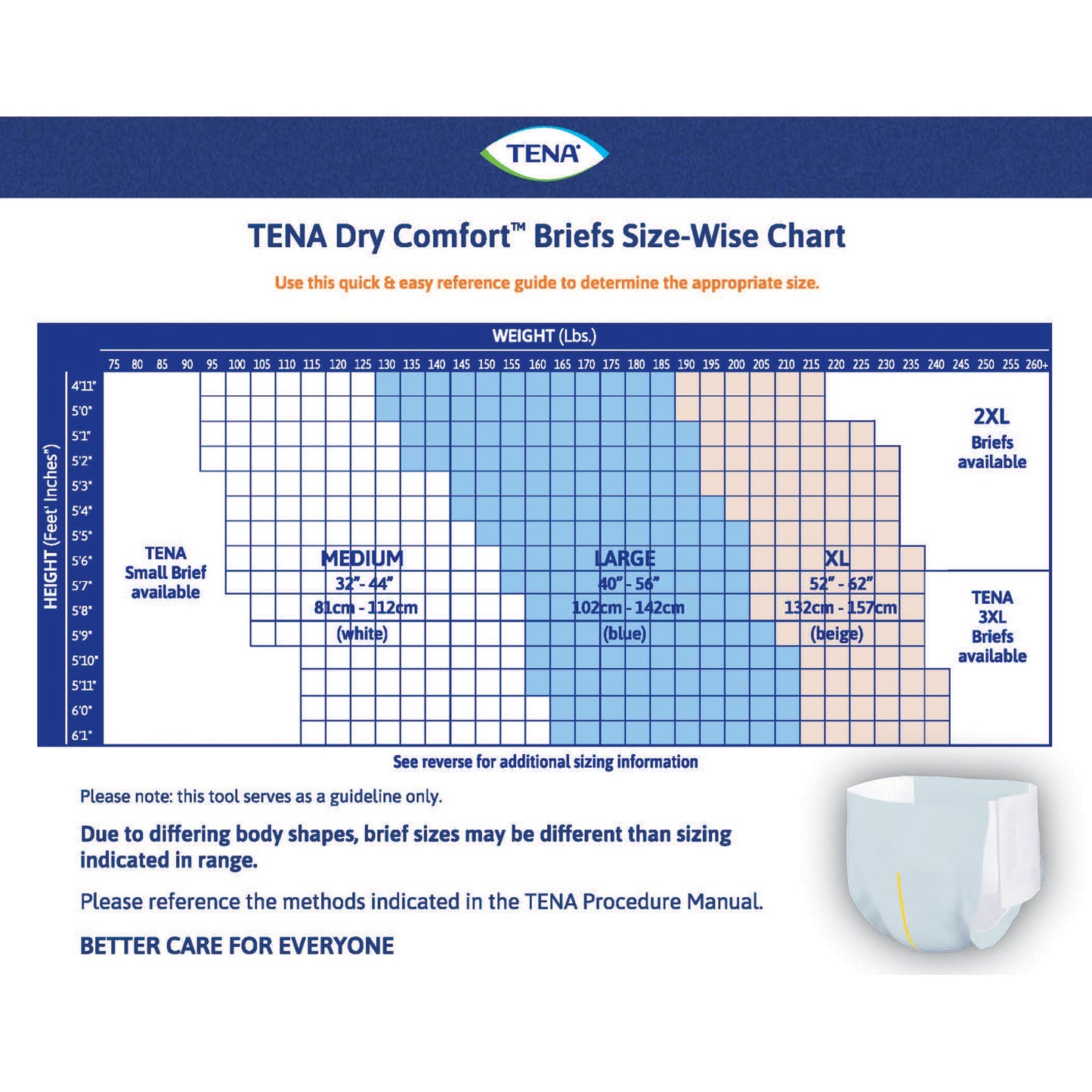 BRIEF, INCONT TENA DRY COMFORTLG