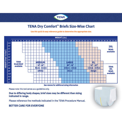 BRIEF, INCONT TENA DRY COMFORTLG