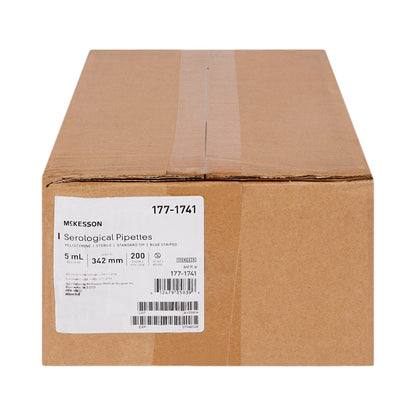 PIPETTE, SEROLOGICAL STD TIP STR BLU BAND 342MM 5ML