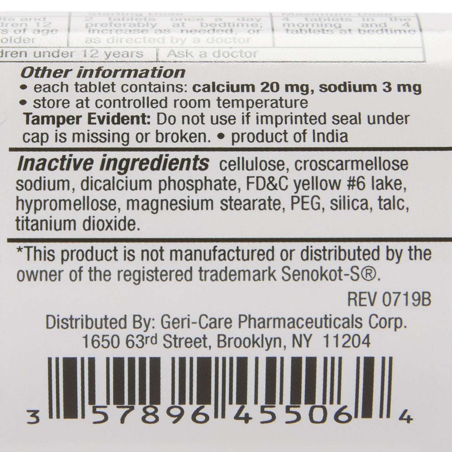 SENNA, TAB 8.6MG PLUS DSS 50MG