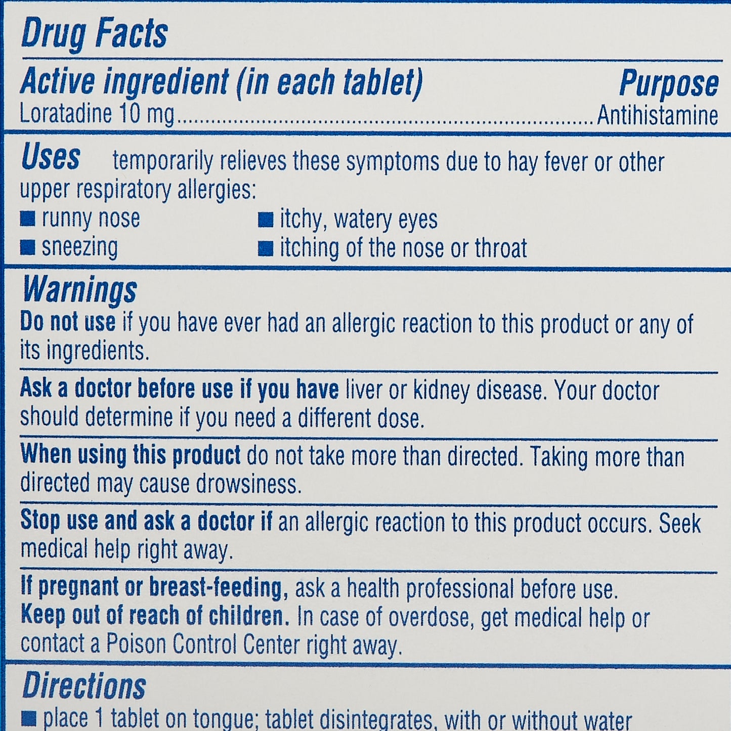 CLARITIN, TAB REDI 24HR 10MG