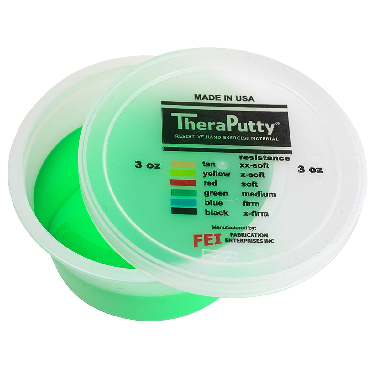 EXERCISER, HND THERAPUTTY CANDO MED GRN 3OZ FABENT