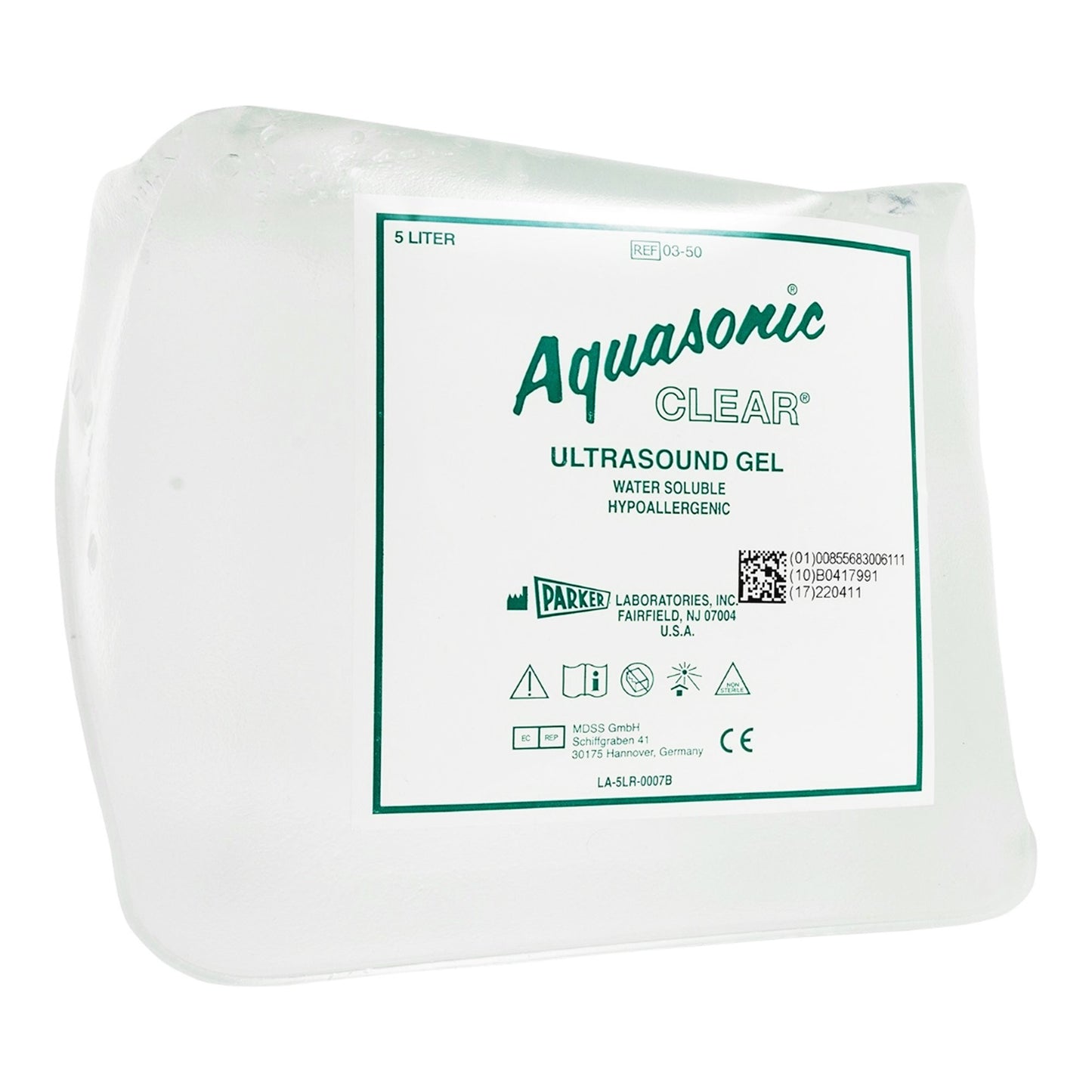 GEL, ULTRASOUND SONICPAC W/DSPNSR CLR 5L