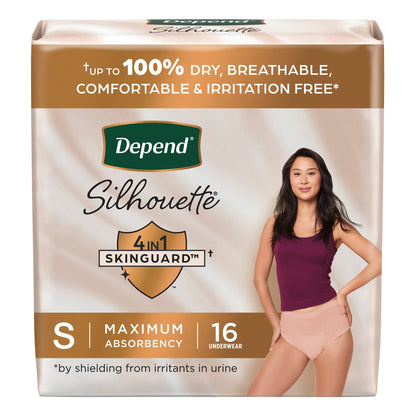 UNDERWEAR, DEPEND SILHOUETTE MAX ABSRB FML SM