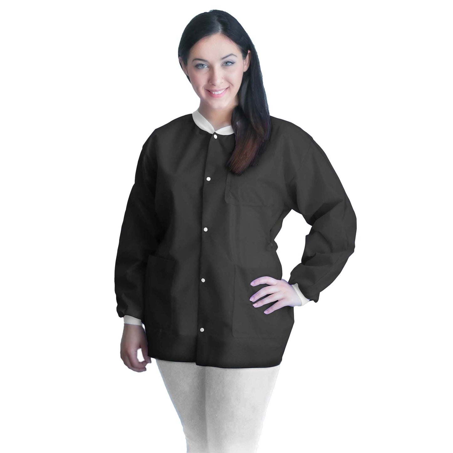 COAT, LAB FITME BLK MED