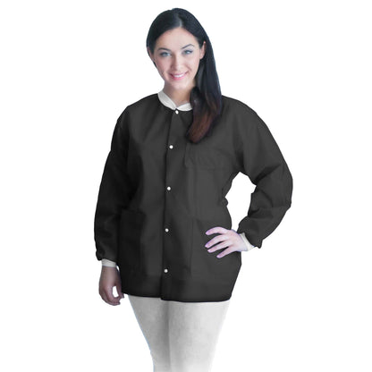 COAT, LAB FITME BLK MED