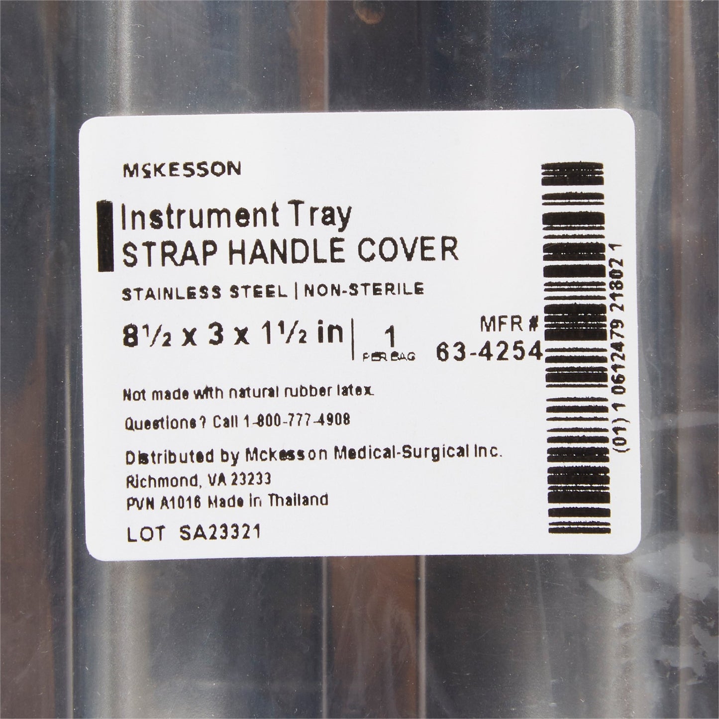 INSTRUMENT TRAY, W/STRAP HND LCVR LF 8.5"X3"X1.5"