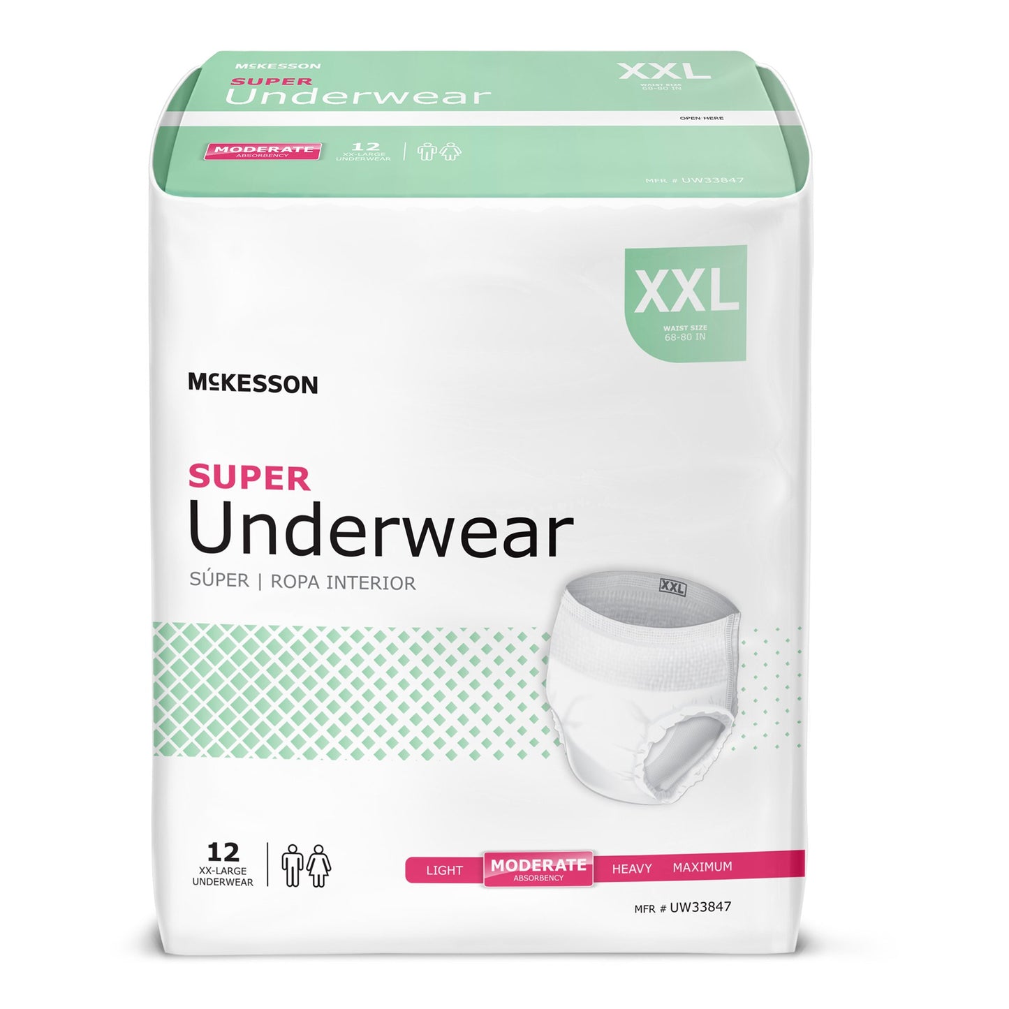 UNDERWEAR, SUPER 2XLG 68-80