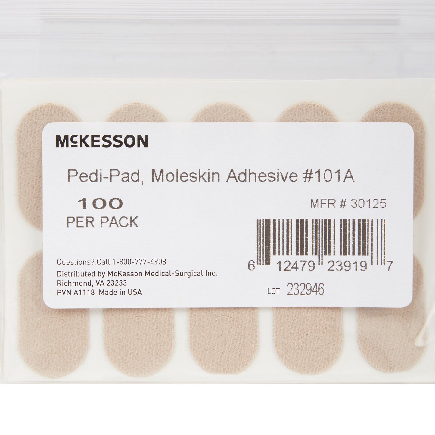 PEDI-PAD, MOLESKIN ADH #101-A0/PK 10PK/CS)