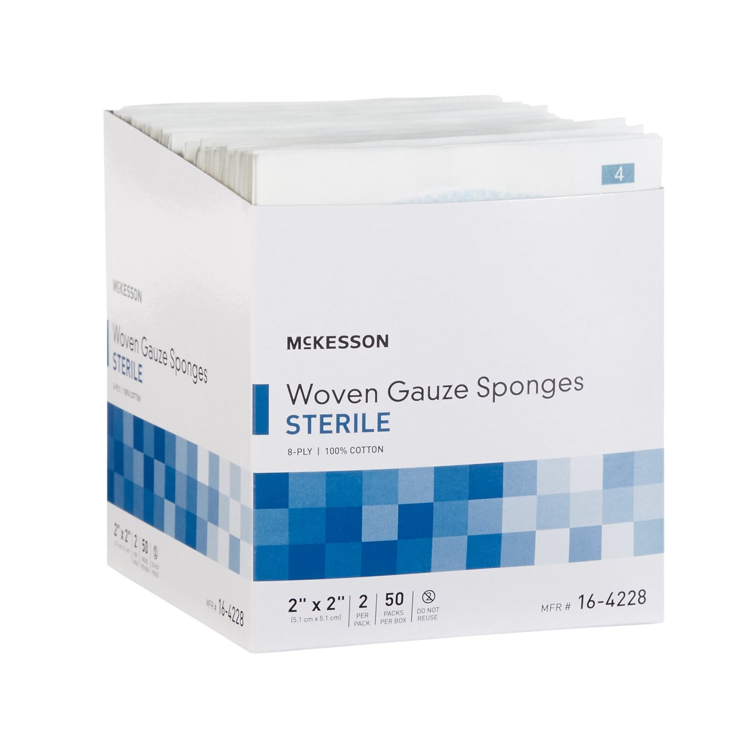SPONGE, GAUZE 8PLY STR 2"X2"