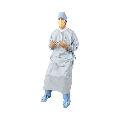 GOWN, SURG AERO CHROME AAMI 4STR SLVR LG