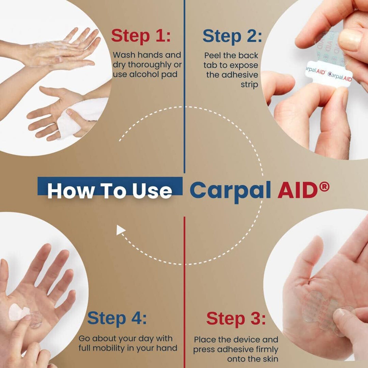 PATCH, HAND CARPAL AID PATCH PREGNANCY PK LG