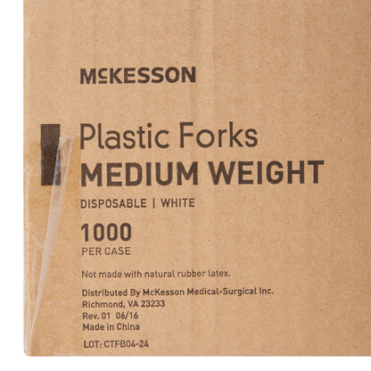 FORK, PLASTIC MED WGHT WHT 5 3/4"
