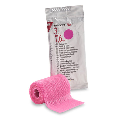 TAPE, CAST SCOTCHCAST 3"X4YDSBRT PNK