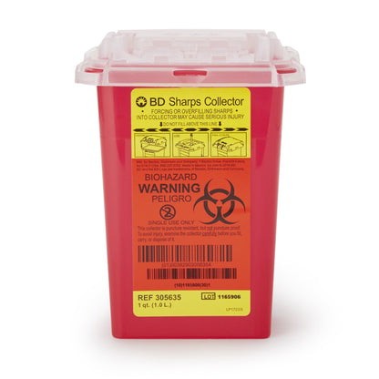 CONTAINER, SHARPS RED 1QT