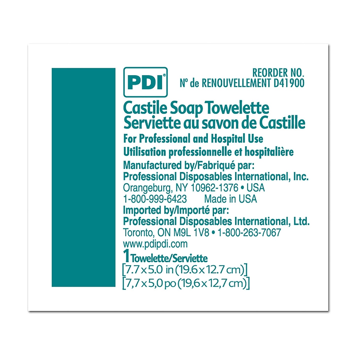 TOWELETTE, CASTILE SOAP