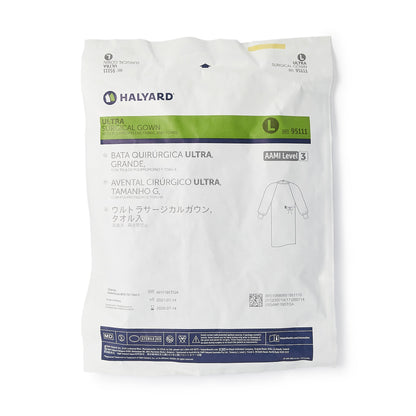GOWN, SURG ULTRA STD BLU LG