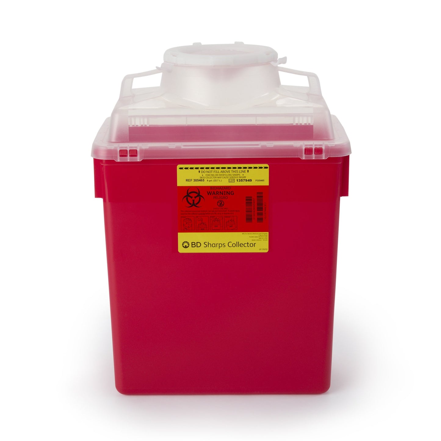 CONTAINER, SHARPS RED 6GL NEST