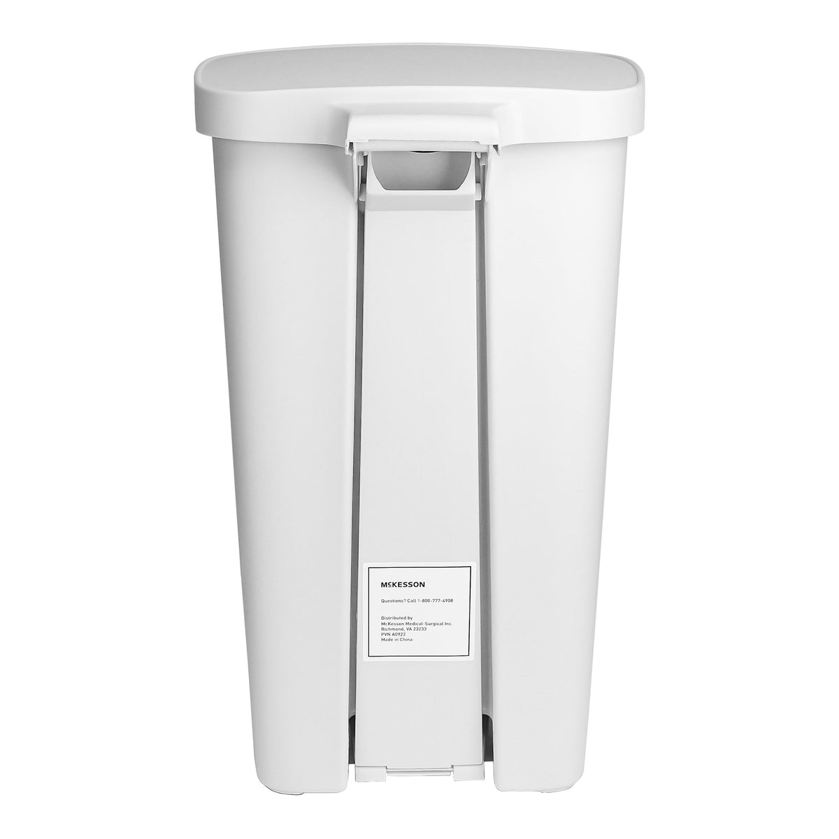 WASTECAN, STEP-ON RECTGL PLASWHT 52QT