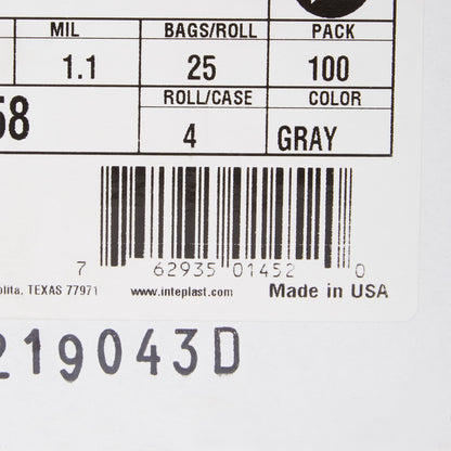 LINER, CAN GRY 1.10MIL 38"X58"60GL