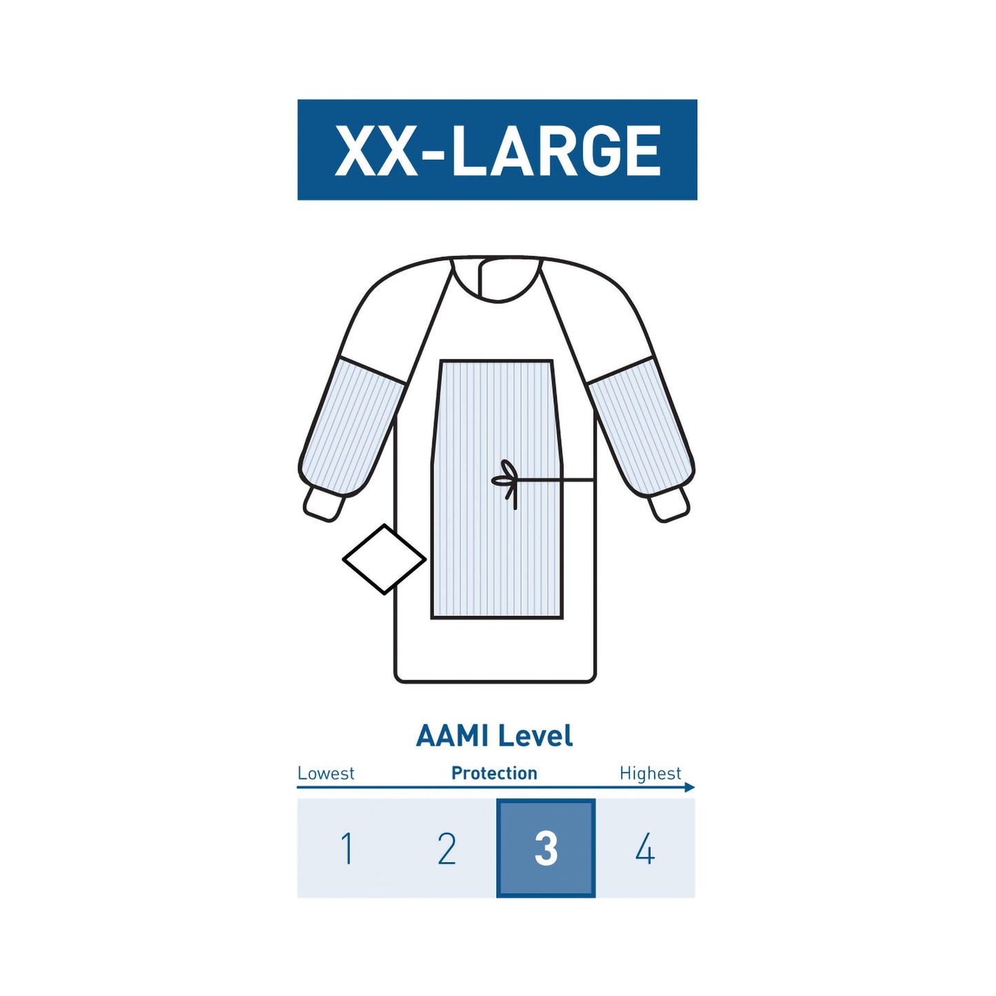 GOWN, SURGICAL NON-WOVEN RAGLAN STR W/TOWEL 2XLG