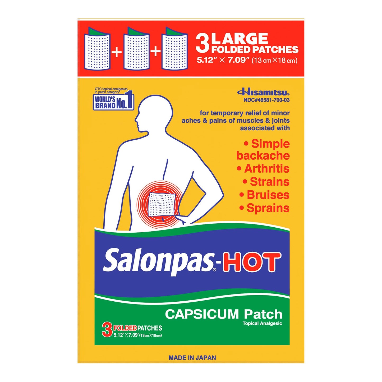 SALONPAS-HOT, PATCH CAPSICUM 5.12"X7.09"