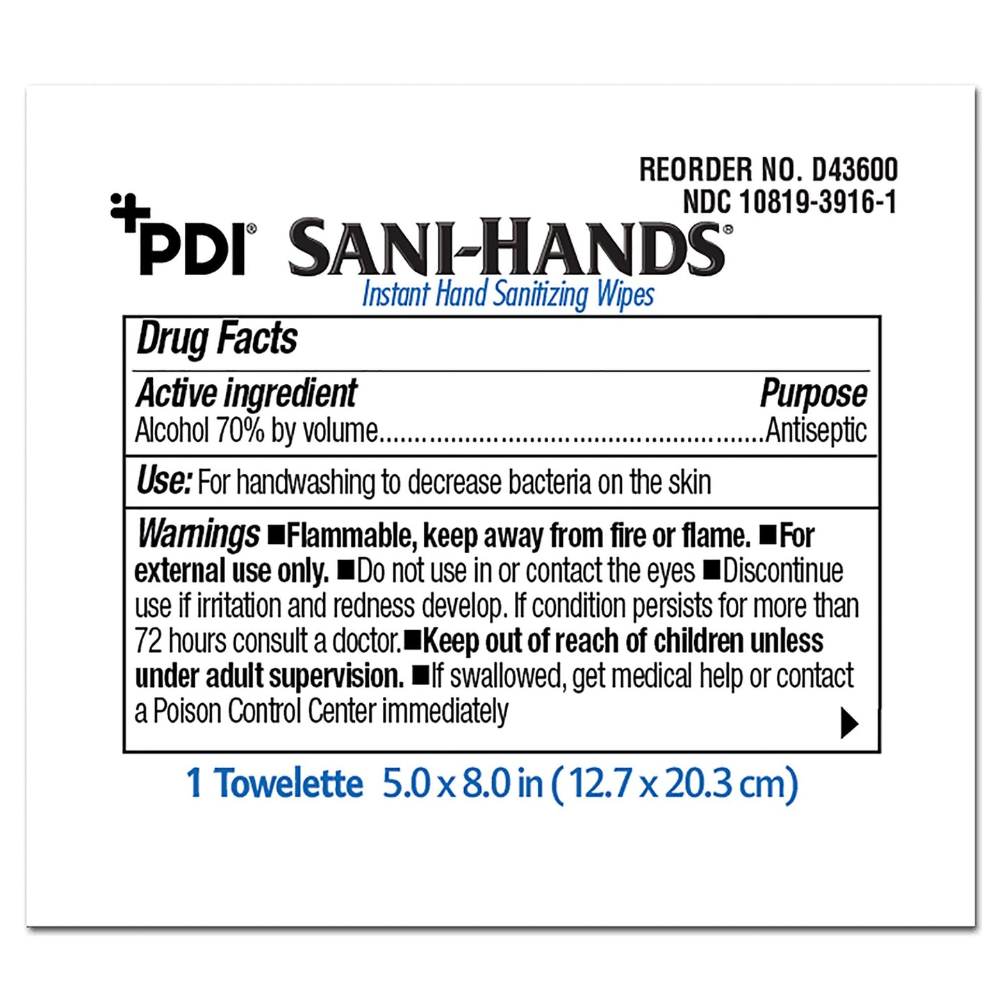 WIPE, SANI-HANDS ALC