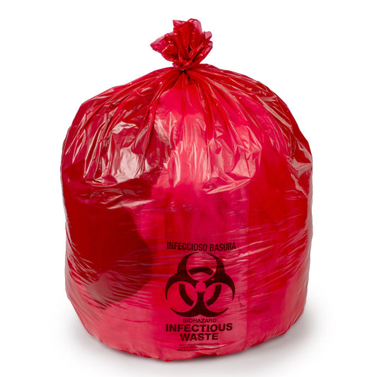 BAG, INFECTIOUS WASTE 14MIC RED 33"X40"