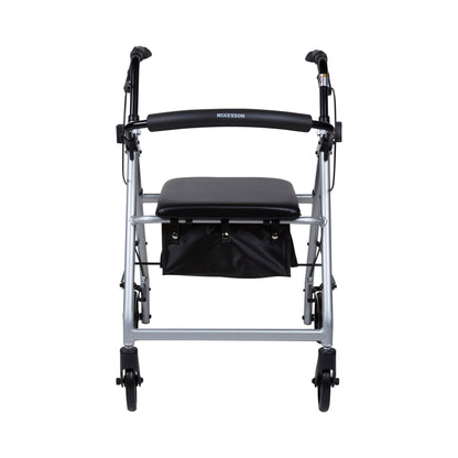 WALKER, ROLLATOR LTWT FOLDINGALUM W/6" WHLS SLVR 300LB