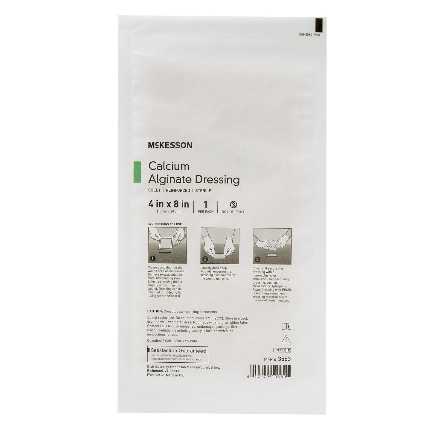 DRESSING, CALCIUM ALGINATE SHEET 4"X8"