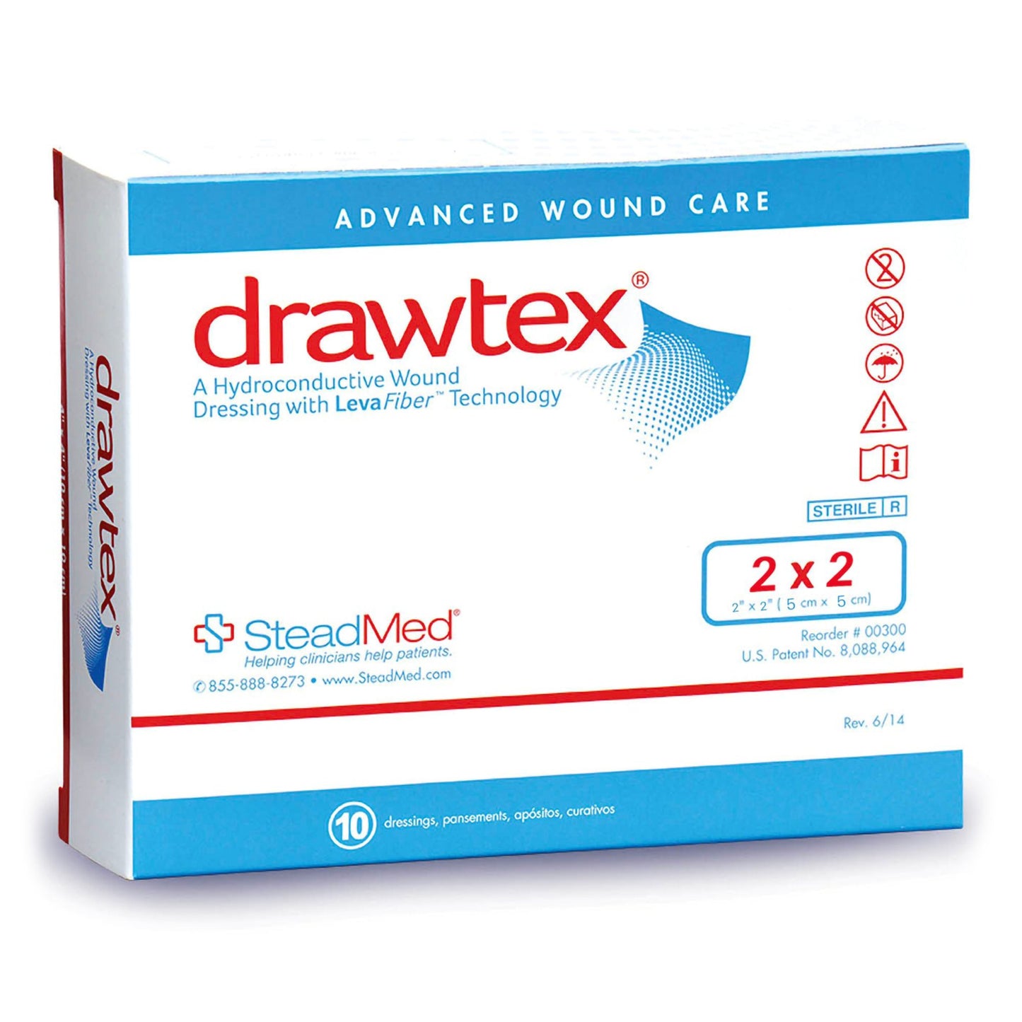 DRESSING, WND W/LEVA FIBER 2X2