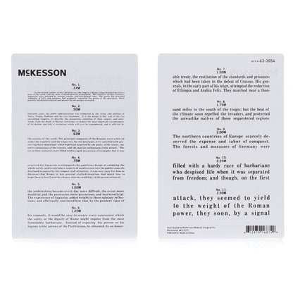 CHART, EYE TEST JAEGER LF 4 3/4"X7"
