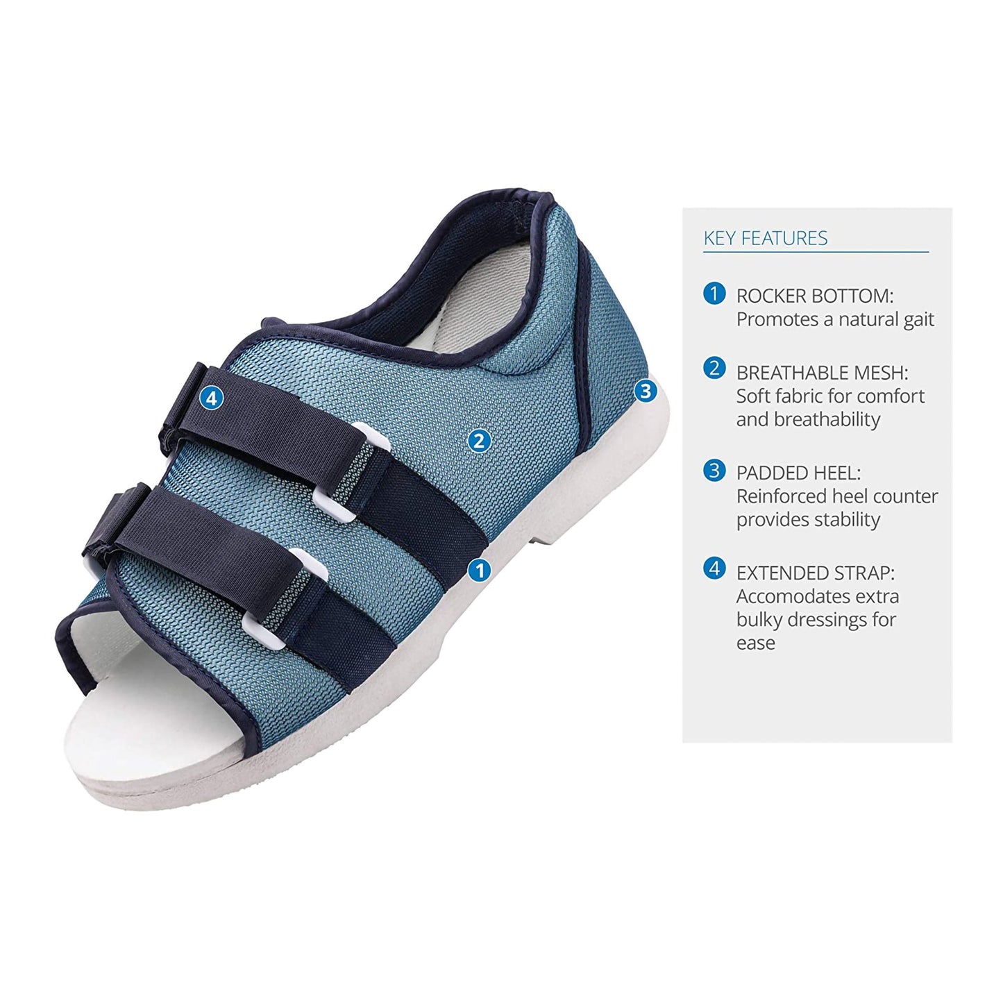 SHOE, POST OP MESH FML MEDOSSURA