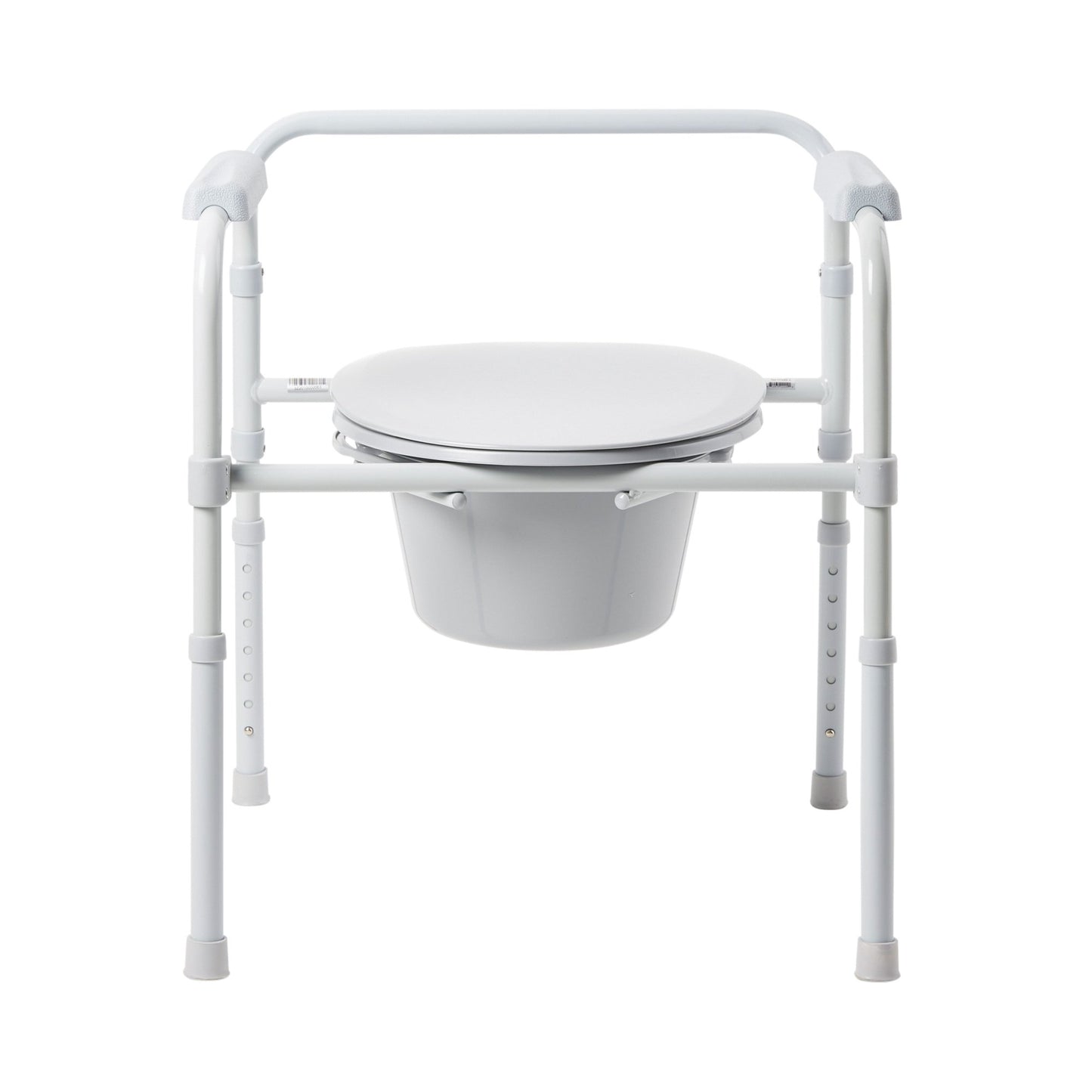 COMMODE, FLD STL FRAME GRY 350LBS
