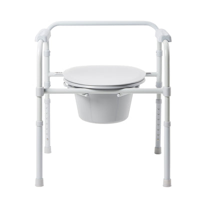 COMMODE, FLD STL FRAME GRY 350LBS
