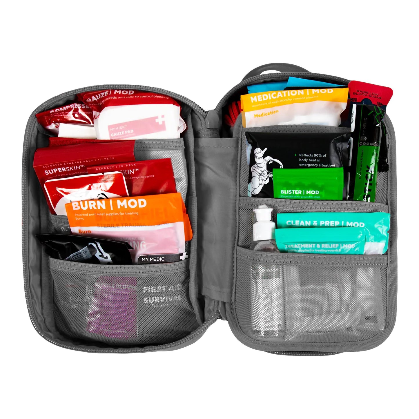 FIRST AID KIT, EMERGENCY MEDICAL MYFAK STD GRY
