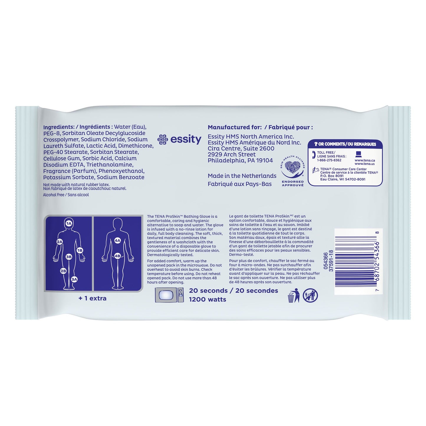 GLOVE, BATHING PROSKIN TENA SCENTED