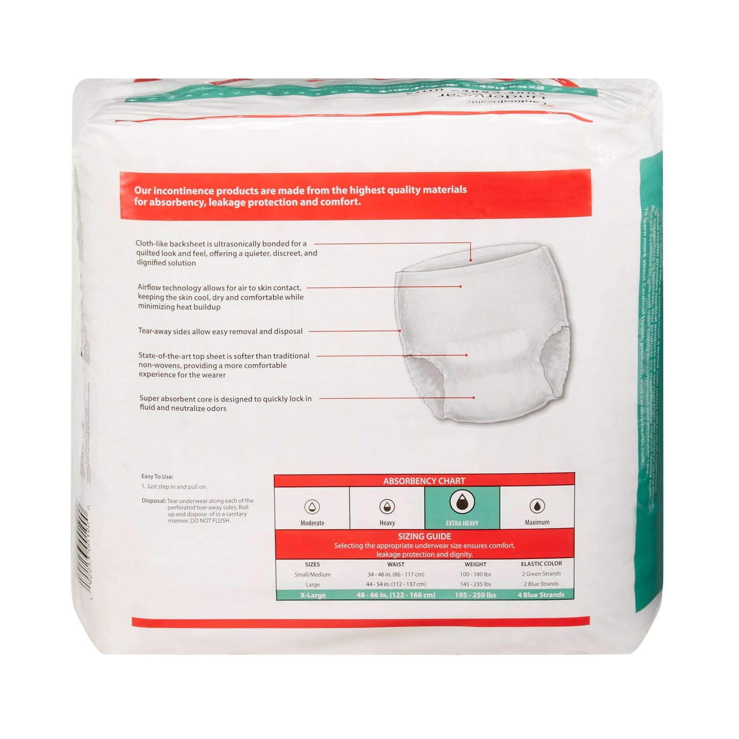 UNDERWEAR, PROT SURECARE XLG