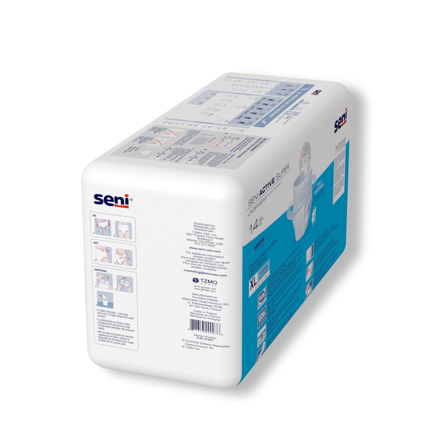 UNDERWEAR, INCONT ACTIVE SUPERXLG 47"-63"