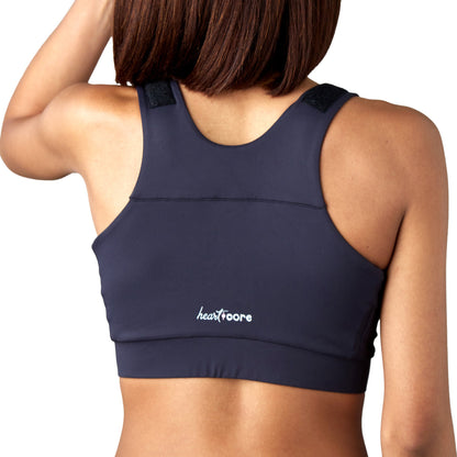 BRA, PST-OP SHIRL W/DBL ZIP FRNT CLSR STRAP BLK SQUEEN