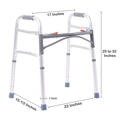 WALKER, FOLDING ALUM W/O WHLSJUNIOR 350LB