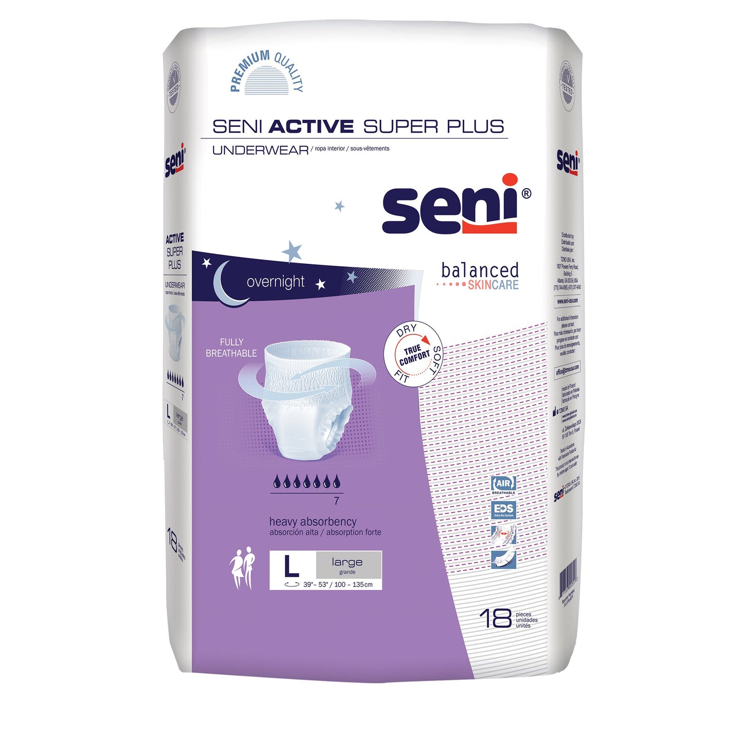 UNDERWEAR, INCONT ACTIVE SUPER+ LG 39"-53"