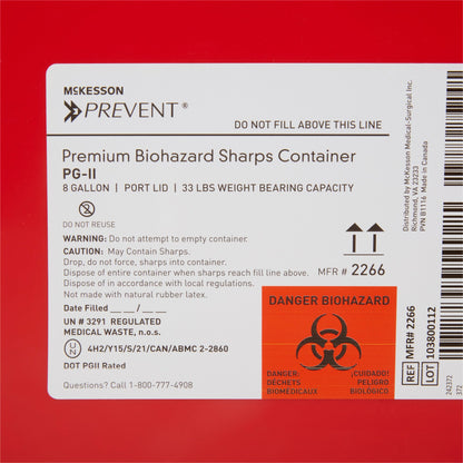CONTAINER, SHARPS RED 8GL