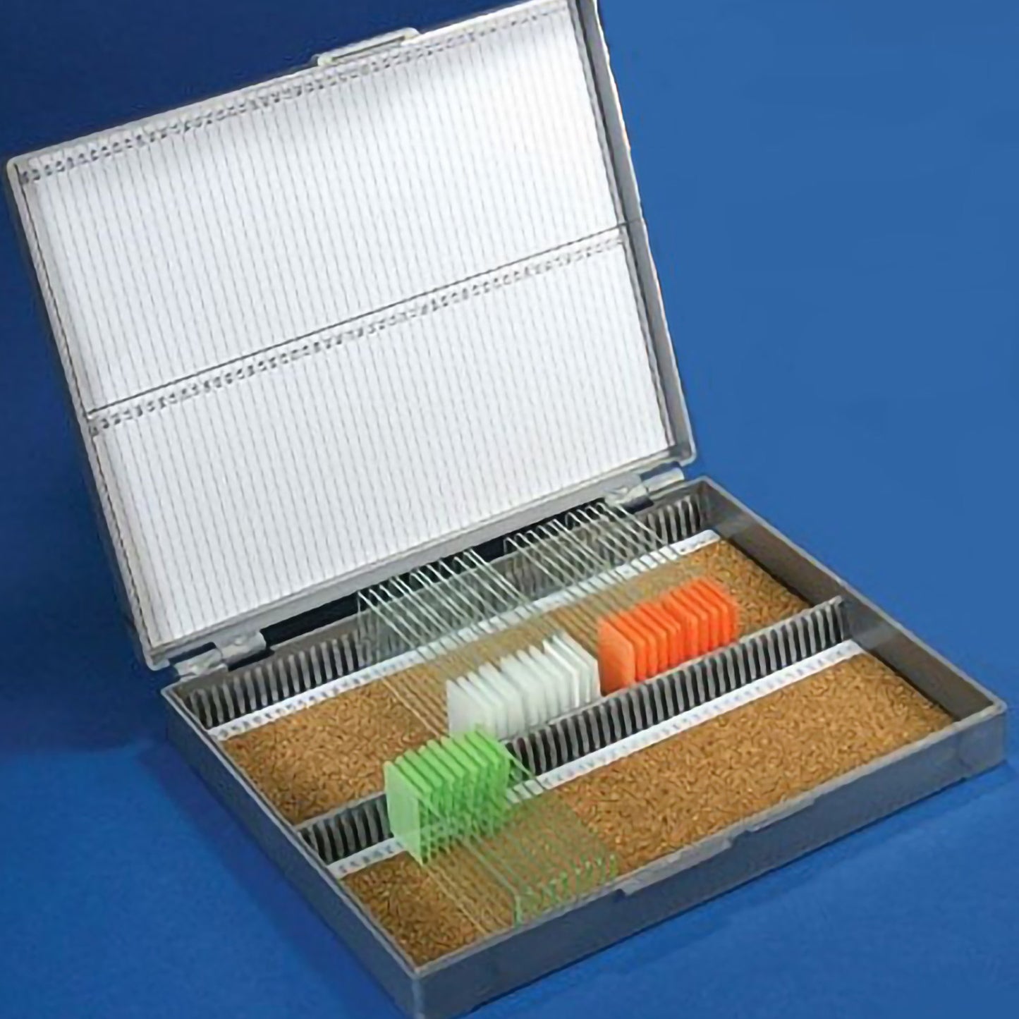 BOX, MICROSCOPE SLIDE STORAGEF/100 SLIDE GRY