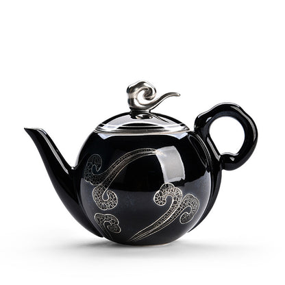 Silver pot set household tea set Xiangyun tea